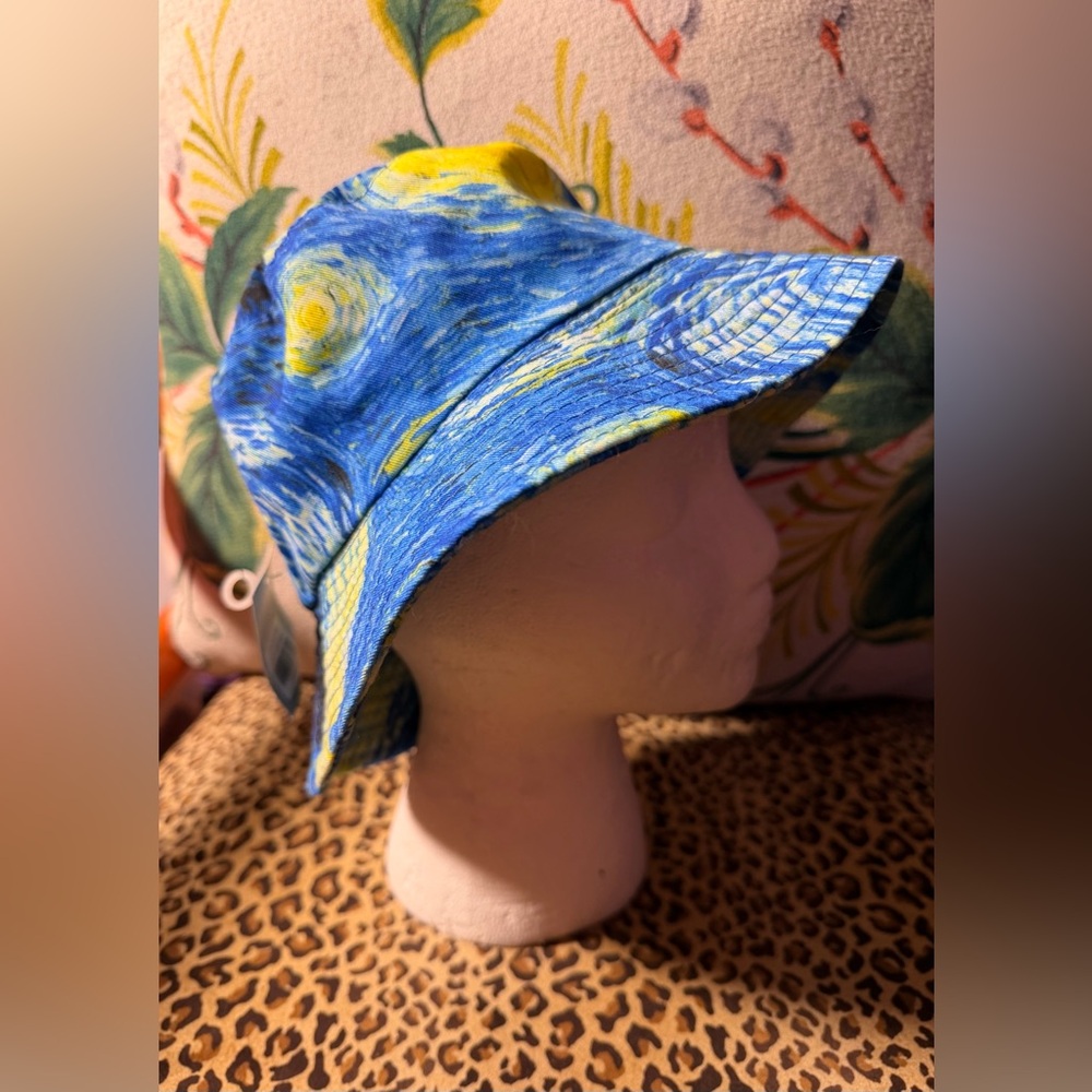 Blue & Yellow Van Gogh Starry Night Bucket Hat - Adult Unisex